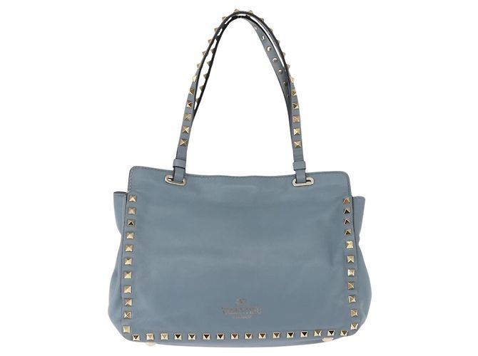 VALENTINO Borsa a mano in pelle 2 in 1 Blu Oro Auth BA6602 D'oro - vista 2