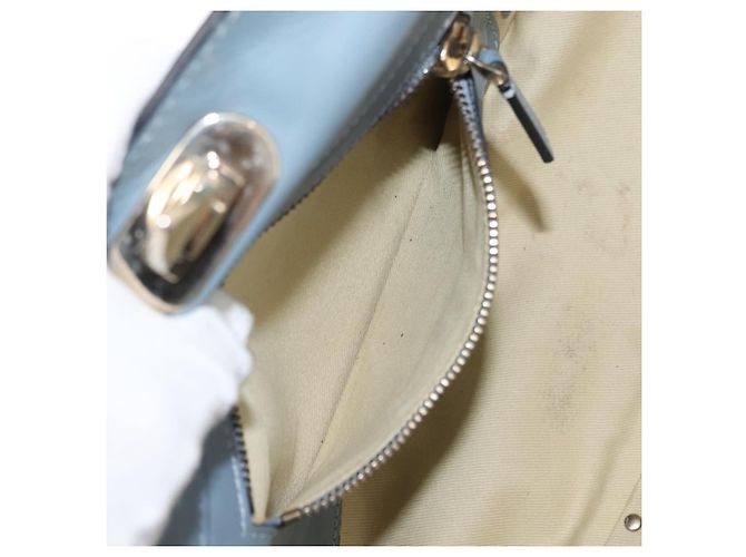 VALENTINO Borsa a mano in pelle 2 in 1 Blu Oro Auth BA6602 D'oro - vista 22