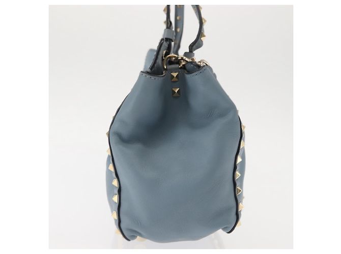 VALENTINO Borsa a mano in pelle 2 in 1 Blu Oro Auth BA6602 D'oro - vista 4