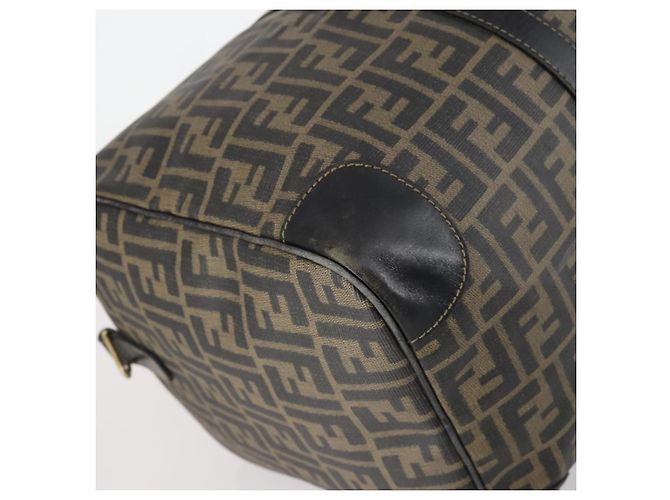 Borsa Boston in tela Zucca FENDI PVC nera e marrone Auth 144233 Nero - vista 15