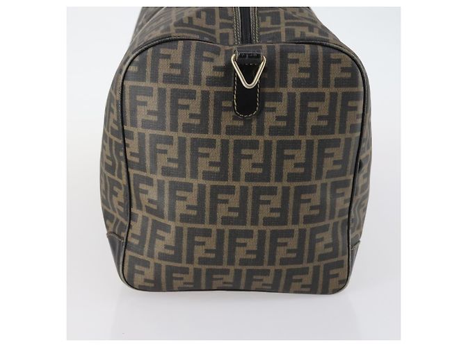 Borsa Boston in tela Zucca FENDI PVC nera e marrone Auth 144233 Nero - vista 3