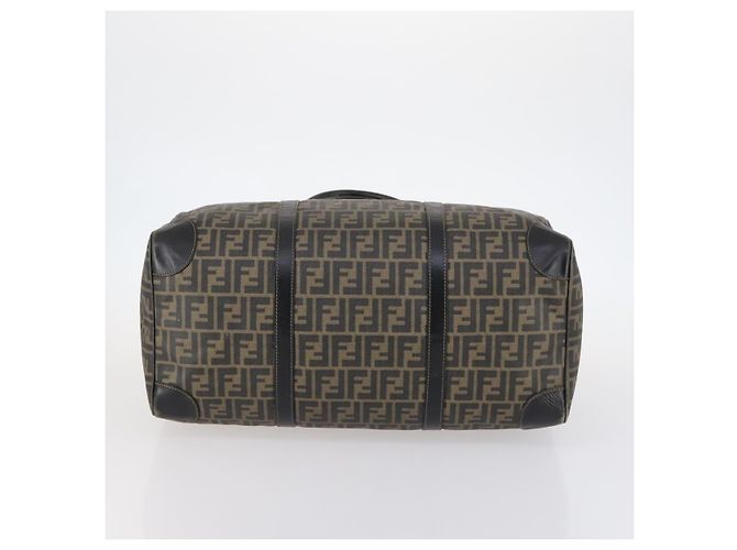 Borsa Boston in tela Zucca FENDI PVC nera e marrone Auth 144233 Nero - vista 5