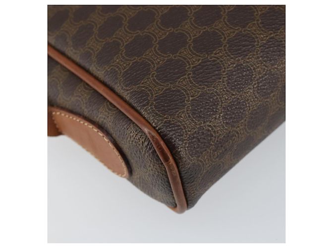 Céline Borsa a Spalla in Tela Macadam CELINE in Pelle PVC Marrone Oro Auth 153388 D'oro - vista 14