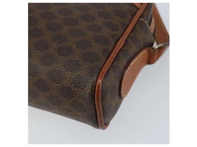 Céline Borsa a Spalla in Tela Macadam CELINE in Pelle PVC Marrone Oro Auth 153388 D'oro - vista 15
