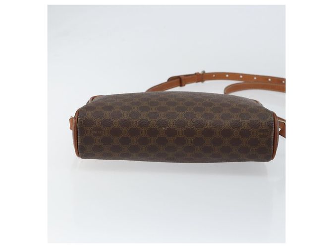 Céline Borsa a Spalla in Tela Macadam CELINE in Pelle PVC Marrone Oro Auth 153388 D'oro - vista 5
