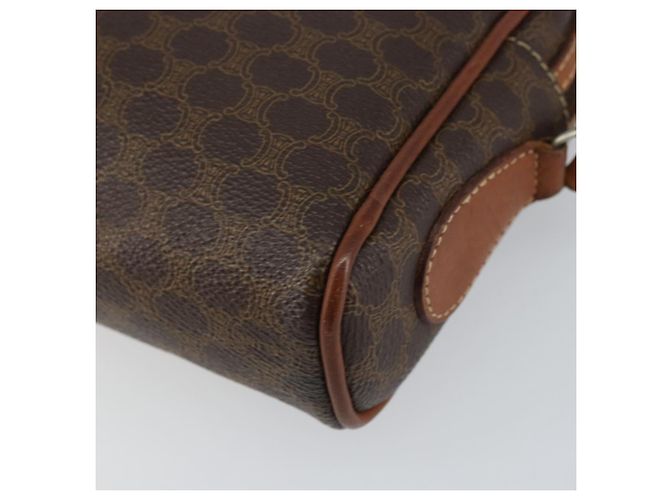 Céline Borsa a Spalla in Tela Macadam CELINE in Pelle PVC Marrone Oro Auth 153388 D'oro - vista 9