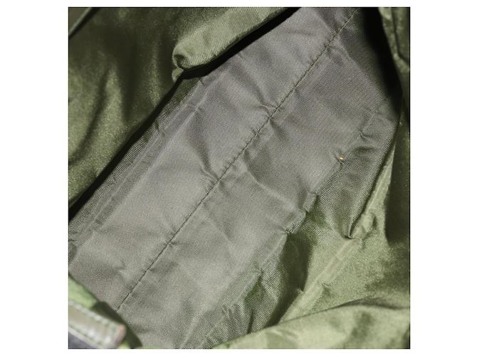 Borsa a Spalla in Tela Trotter Christian Dior Verde Argento Auth SW1847 - vista 16