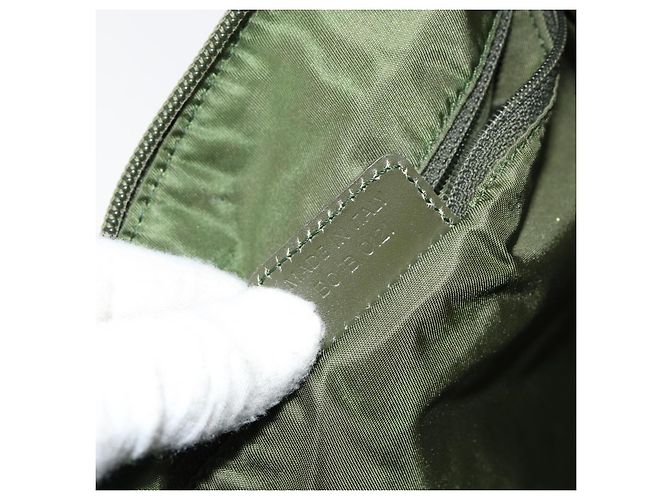 Borsa a Spalla in Tela Trotter Christian Dior Verde Argento Auth SW1847 - vista 21