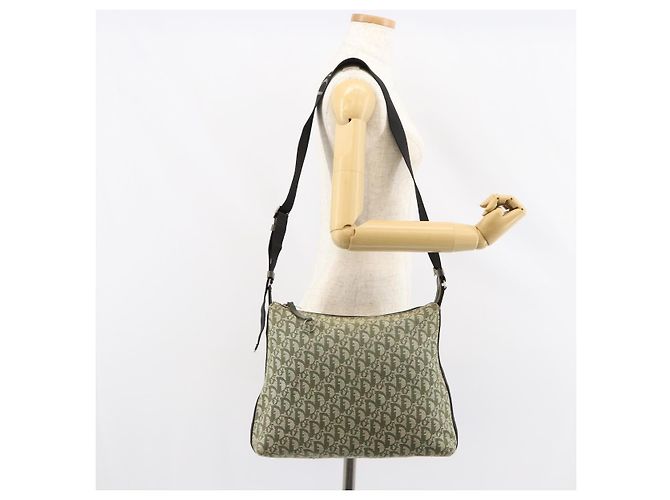 Borsa a Spalla in Tela Trotter Christian Dior Verde Argento Auth SW1847 - vista 22