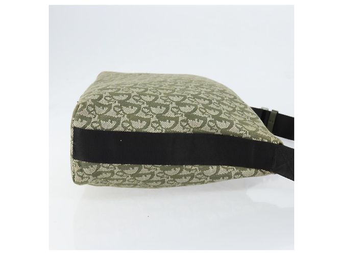 Borsa a Spalla in Tela Trotter Christian Dior Verde Argento Auth SW1847 - vista 4