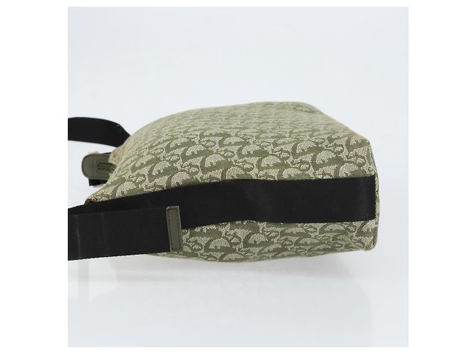 Borsa a Spalla in Tela Trotter Christian Dior Verde Argento Auth SW1847 - vista 5