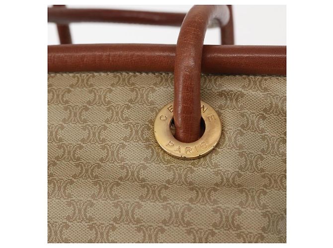 Céline Borsa a mano circolare in tela Macadam CELINE PVC beige oro Auth 153361 D'oro - Ansicht 17