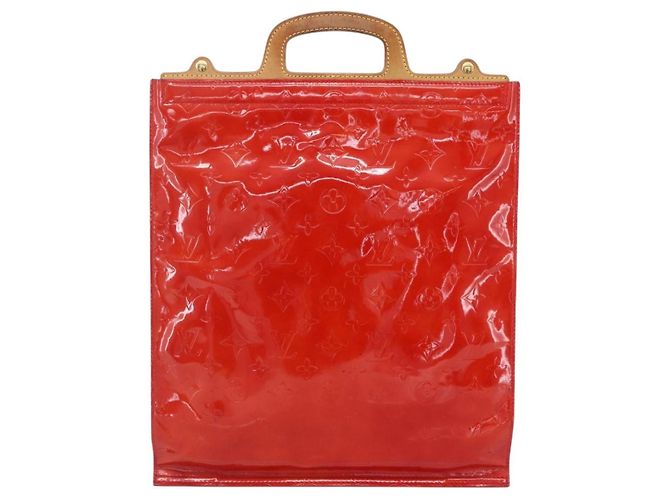 LOUIS VUITTON Borsa Tote Stanton Monogram Vernis Rossa M91078 LV Auth 153523 Rosso - vista 2