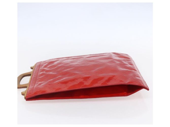 LOUIS VUITTON Borsa Tote Stanton Monogram Vernis Rossa M91078 LV Auth 153523 Rosso - vista 3