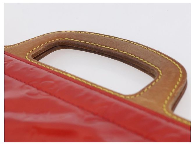 LOUIS VUITTON Borsa Tote Stanton Monogram Vernis Rossa M91078 LV Auth 153523 Rosso - vista 8