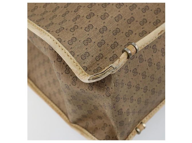 GUCCI Micro GG Supreme Tote Bag aus PVC Beige Gold Auth am9689 Golden - Ansicht 11