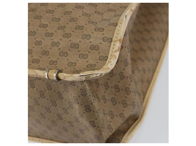 GUCCI Micro GG Supreme Tote Bag aus PVC Beige Gold Auth am9689 Golden - Ansicht 12