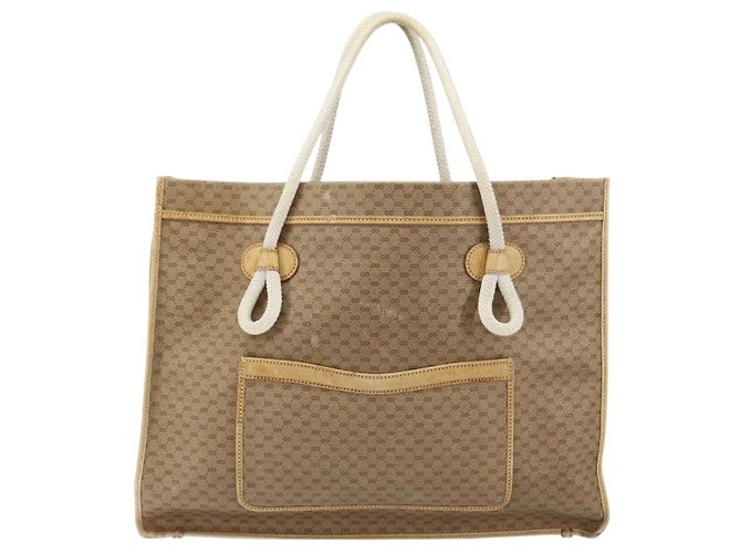 GUCCI Micro GG Supreme Tote Bag aus PVC Beige Gold Auth am9689 Golden - Ansicht 2