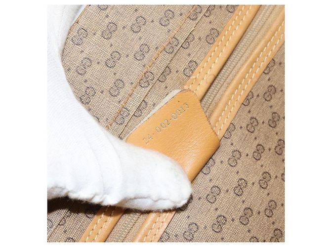 GUCCI Micro GG Supreme Tote Bag aus PVC Beige Gold Auth am9689 Golden - Ansicht 22