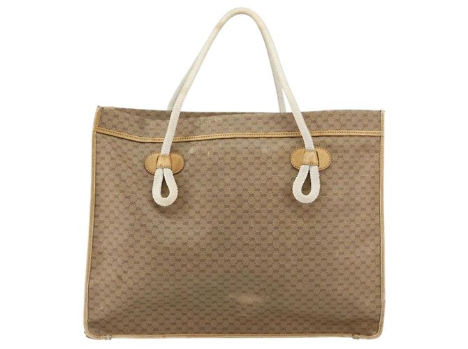 GUCCI Micro GG Supreme Tote Bag aus PVC Beige Gold Auth am9689 Golden - Ansicht 3