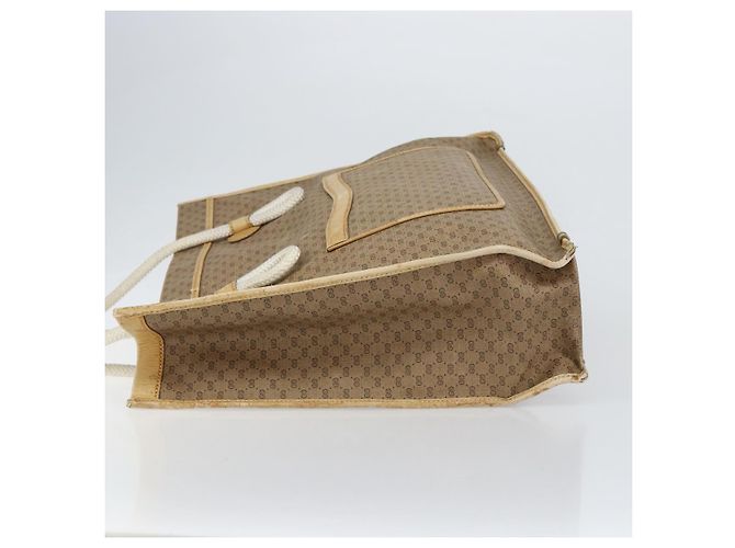 GUCCI Micro GG Supreme Tote Bag aus PVC Beige Gold Auth am9689 Golden - Ansicht 5