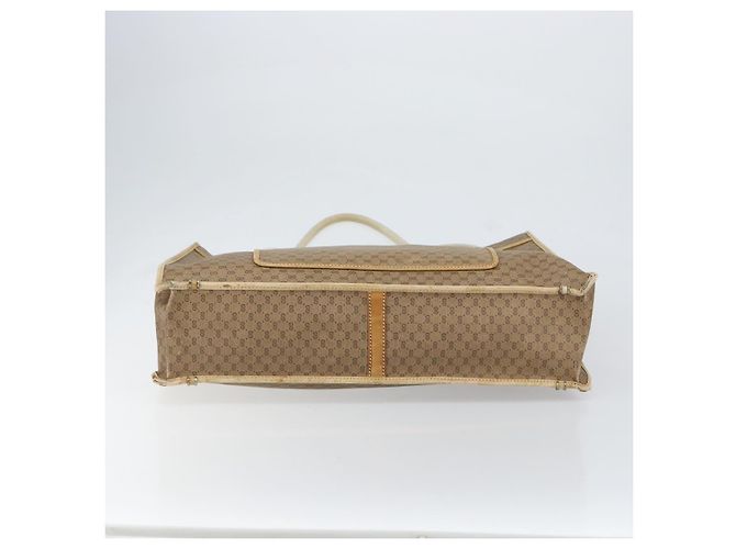 GUCCI Micro GG Supreme Tote Bag aus PVC Beige Gold Auth am9689 Golden - Ansicht 9