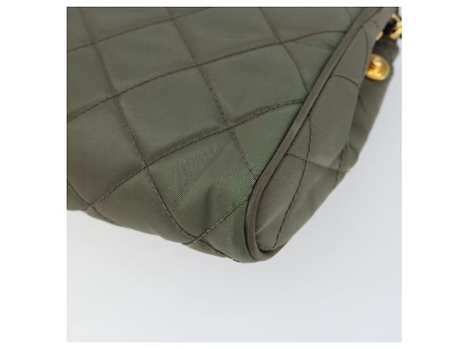 PRADA Borsa a Spalla con Catena Nylon Kaki Oro Auth 153389 D'oro Cachi - vista 15