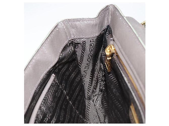 PRADA Borsa a Spalla con Catena Nylon Kaki Oro Auth 153389 D'oro Cachi - vista 20