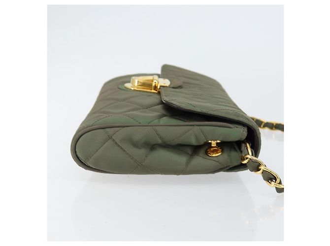 PRADA Borsa a Spalla con Catena Nylon Kaki Oro Auth 153389 D'oro Cachi - vista 3