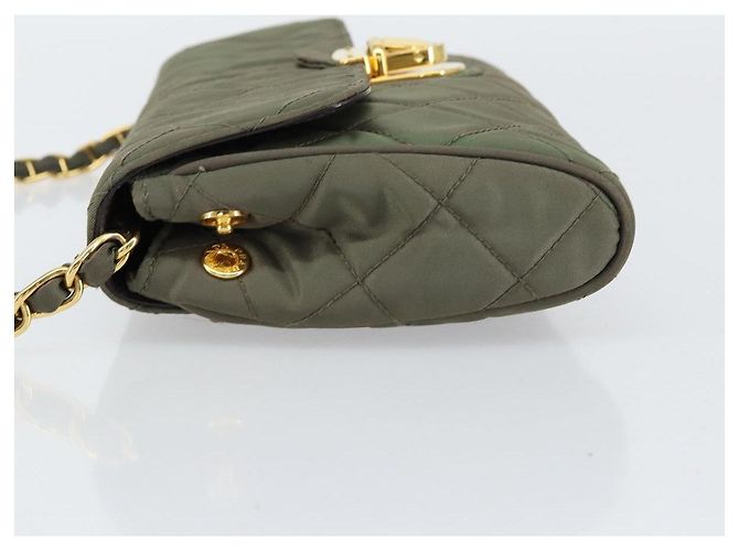 PRADA Borsa a Spalla con Catena Nylon Kaki Oro Auth 153389 D'oro Cachi - vista 4
