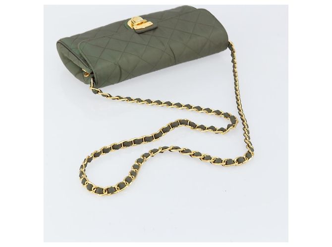PRADA Borsa a Spalla con Catena Nylon Kaki Oro Auth 153389 D'oro Cachi - vista 7