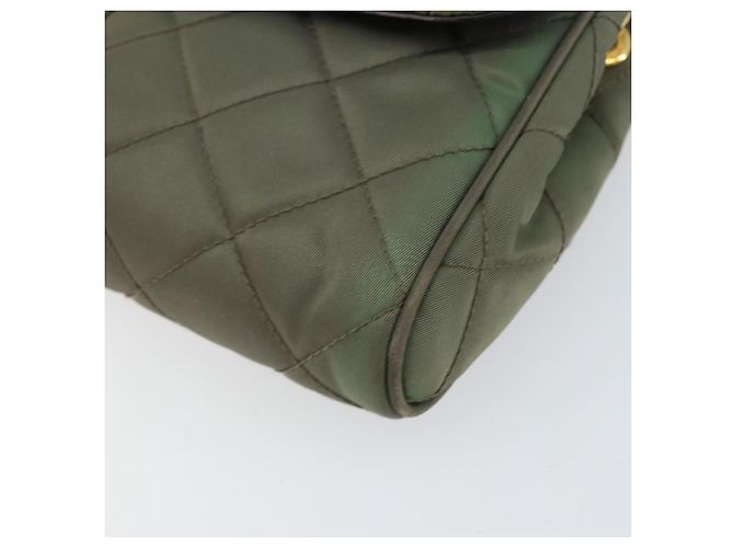 PRADA Borsa a Spalla con Catena Nylon Kaki Oro Auth 153389 D'oro Cachi - vista 9