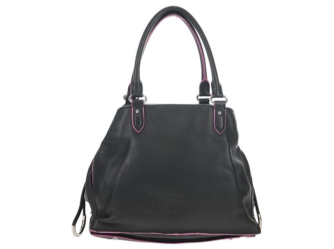 LOEWE Borsa a Mano Flamenco Pelle Nera Argento Auth mr1535 Nero - vista 13