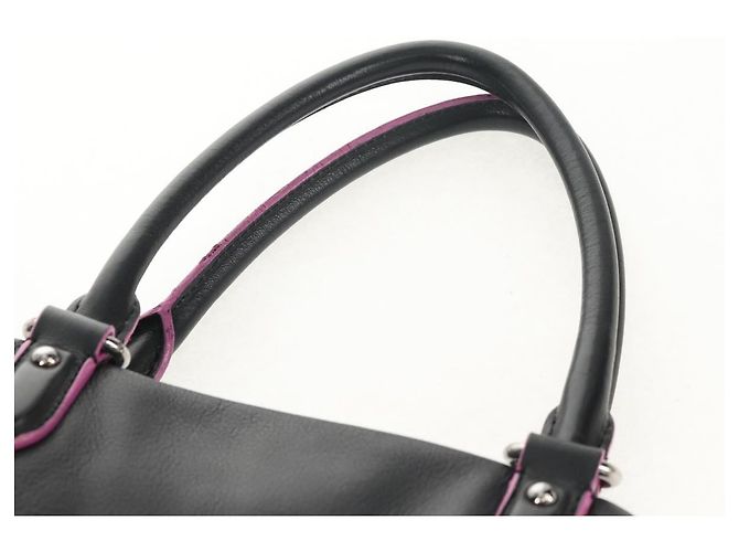 LOEWE Borsa a Mano Flamenco Pelle Nera Argento Auth mr1535 Nero - vista 14