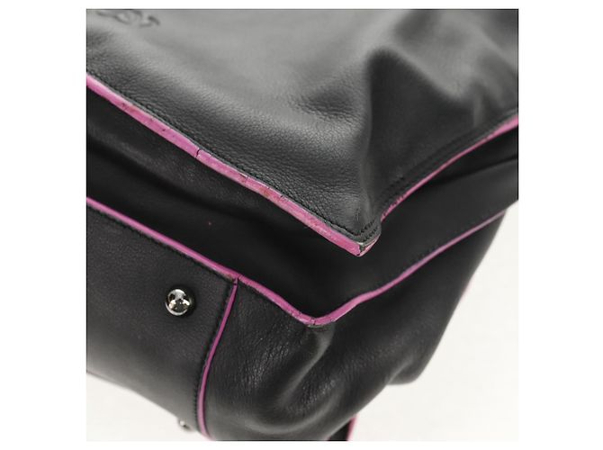 LOEWE Borsa a Mano Flamenco Pelle Nera Argento Auth mr1535 Nero - vista 16