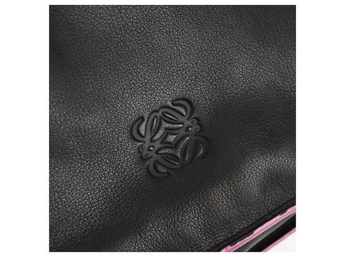 LOEWE Borsa a Mano Flamenco Pelle Nera Argento Auth mr1535 Nero - vista 19