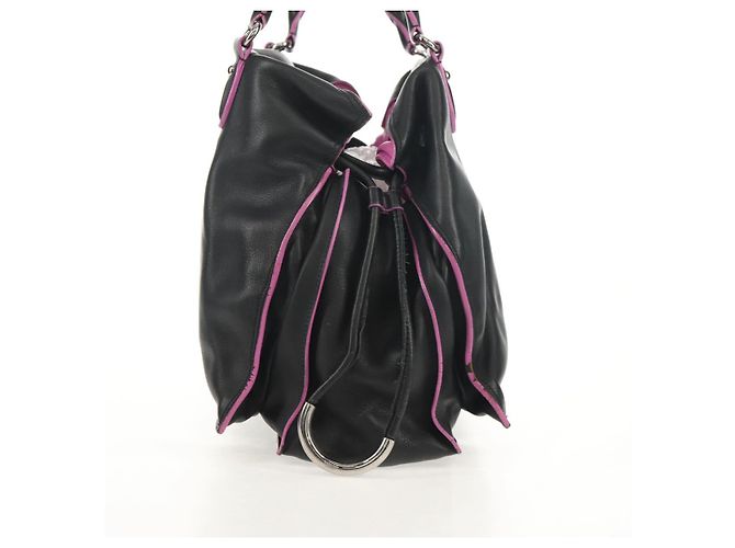 LOEWE Borsa a Mano Flamenco Pelle Nera Argento Auth mr1535 Nero - vista 3