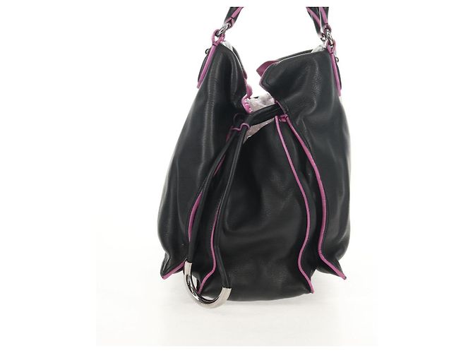 LOEWE Borsa a Mano Flamenco Pelle Nera Argento Auth mr1535 Nero - vista 5