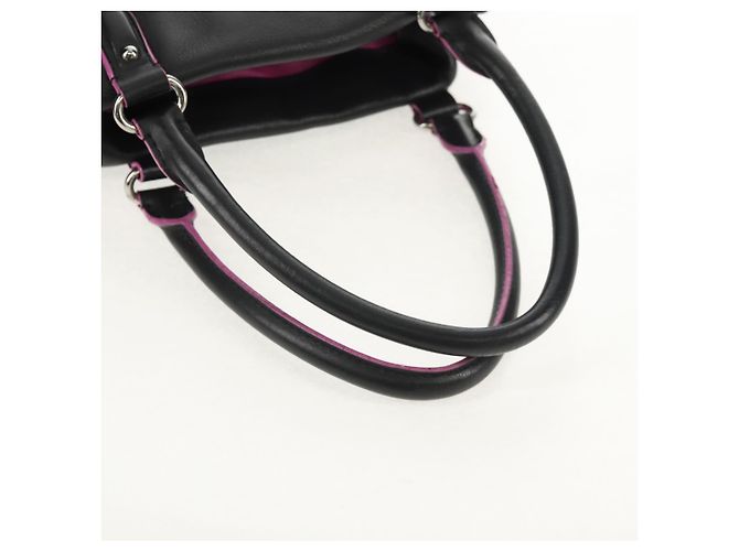 LOEWE Borsa a Mano Flamenco Pelle Nera Argento Auth mr1535 Nero - vista 8