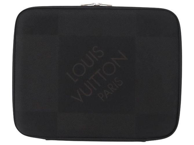 LOUIS VUITTON Damier Geant Computer Sleeve MM PC Case Noir N58036 LV Auth 153387 Black - view 13