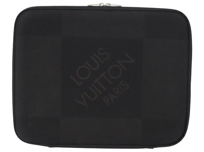LOUIS VUITTON Damier Geant Computer Sleeve MM PC Case Noir N58036 LV Auth 153387 Black - view 2