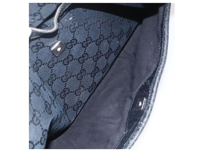 GUCCI GG Canvas Tote Bag Schwarz Silber 121023 Auth 156903 - Ansicht 20