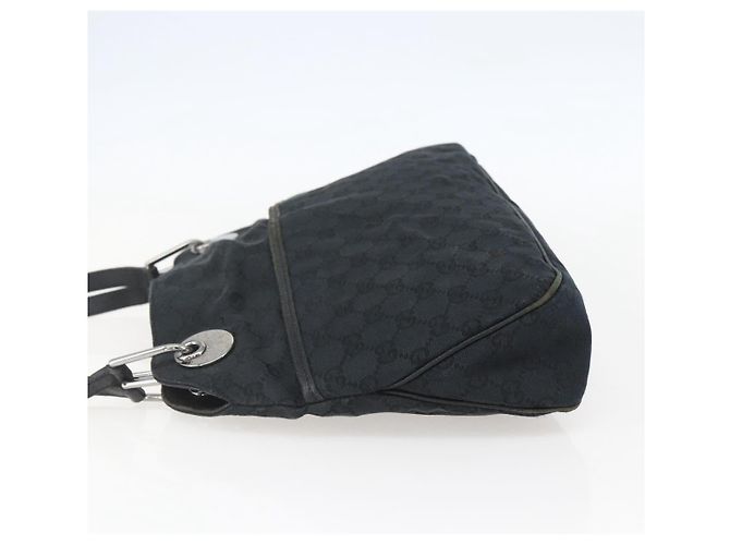 GUCCI GG Canvas Tote Bag Schwarz Silber 121023 Auth 156903 - Ansicht 4