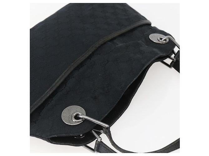 GUCCI GG Canvas Tote Bag Schwarz Silber 121023 Auth 156903 - Ansicht 6
