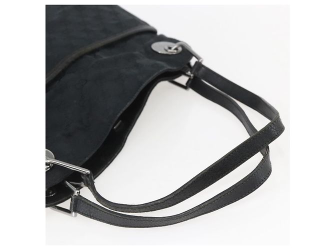 GUCCI GG Canvas Tote Bag Schwarz Silber 121023 Auth 156903 - Ansicht 7