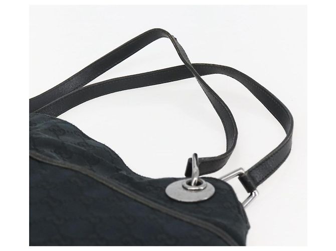 GUCCI GG Canvas Tote Bag Schwarz Silber 121023 Auth 156903 - Ansicht 8