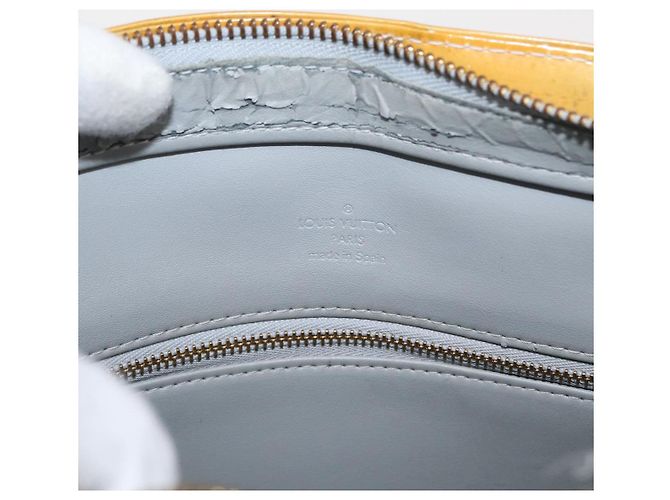 LOUIS VUITTON Sac à main Monogram Vernis Houston Gris M91053 LV Auth BA8599 - vue 10