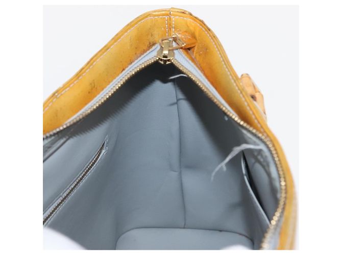 LOUIS VUITTON Sac à main Monogram Vernis Houston Gris M91053 LV Auth BA8599 - vue 18