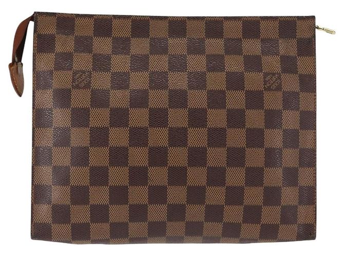 LOUIS VUITTON Poche Toilette 26 Damier Ebene N47543 Auth LV 147199 - vista 2