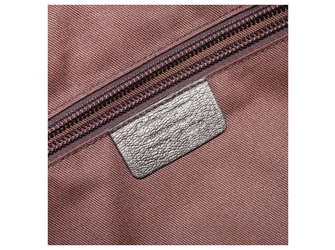 Borsa Tote Gancini in pelle Salvatore Ferragamo oro argento Auth BA6588 D'oro - vista 12